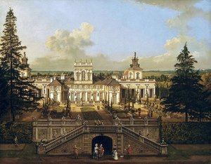 从花园看到的Wilanów宫殿 作者 贝尔纳多·贝洛托（Canaletto）